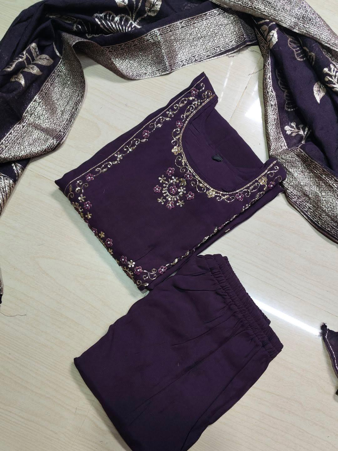 Premium Roman Silk Kurti  Set EW145