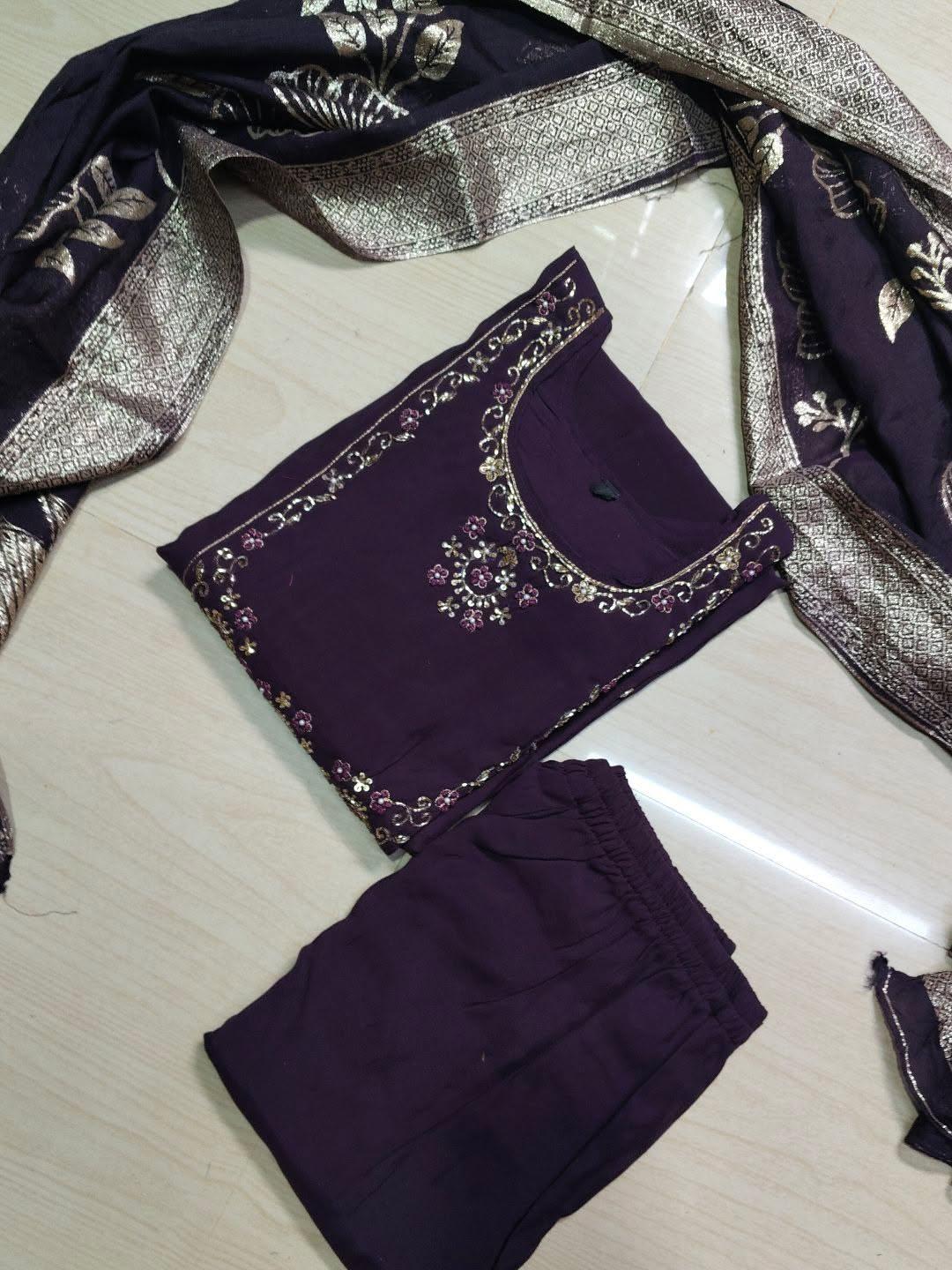 Premium Roman Silk Kurti  Set EW145