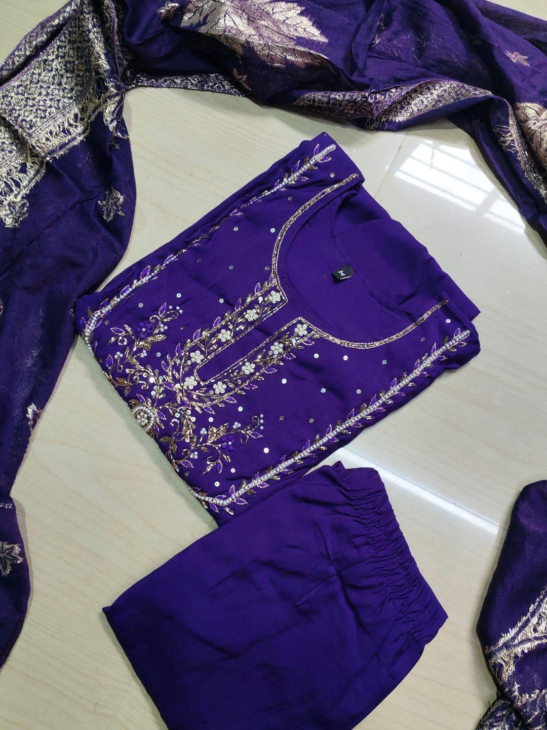 Premium Roman Silk Kurti  Set EW146