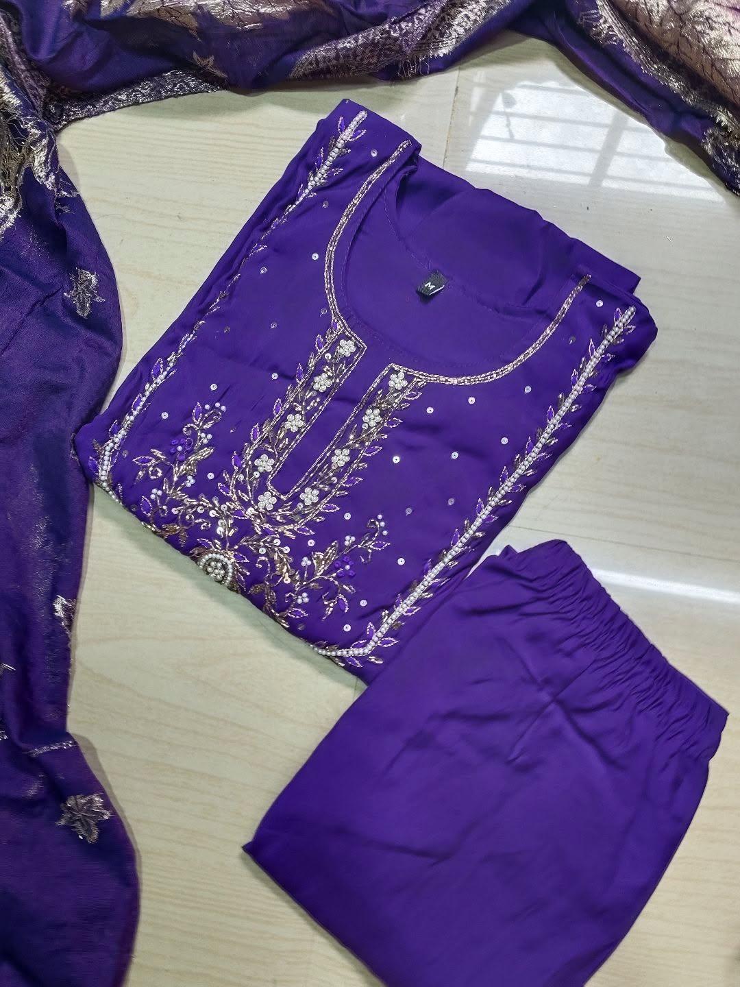 Premium Roman Silk Kurti  Set EW146
