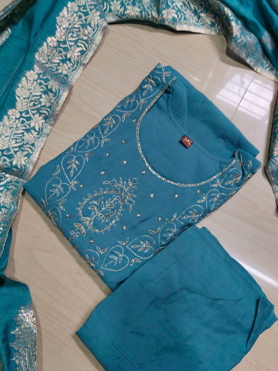 Premium Roman Silk Kurti  Set EW147
