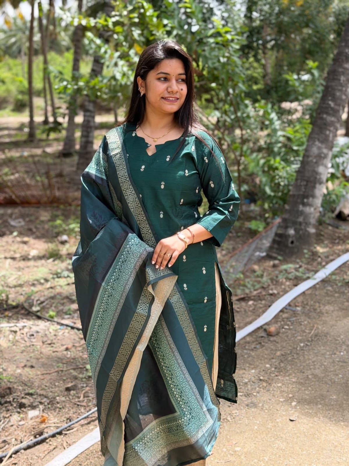 Raw Silk Kurti  Set EW148