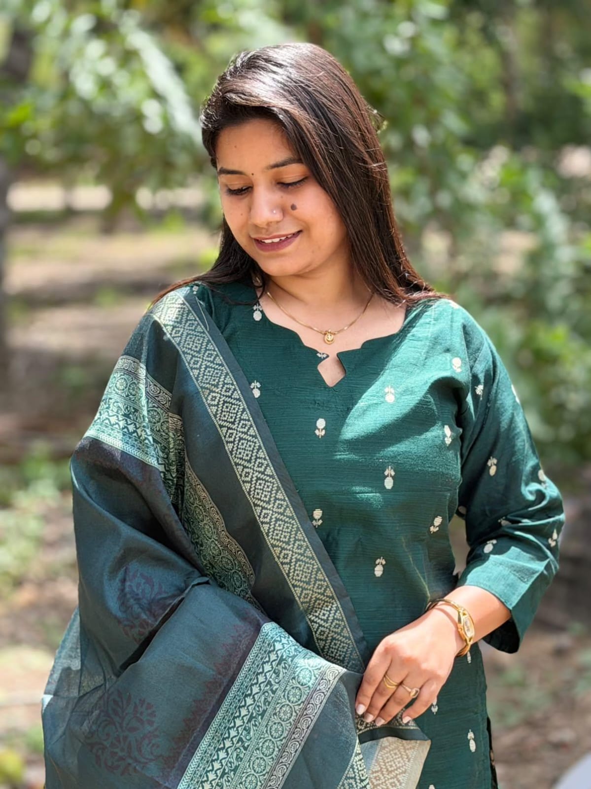 Raw Silk Kurti  Set EW148