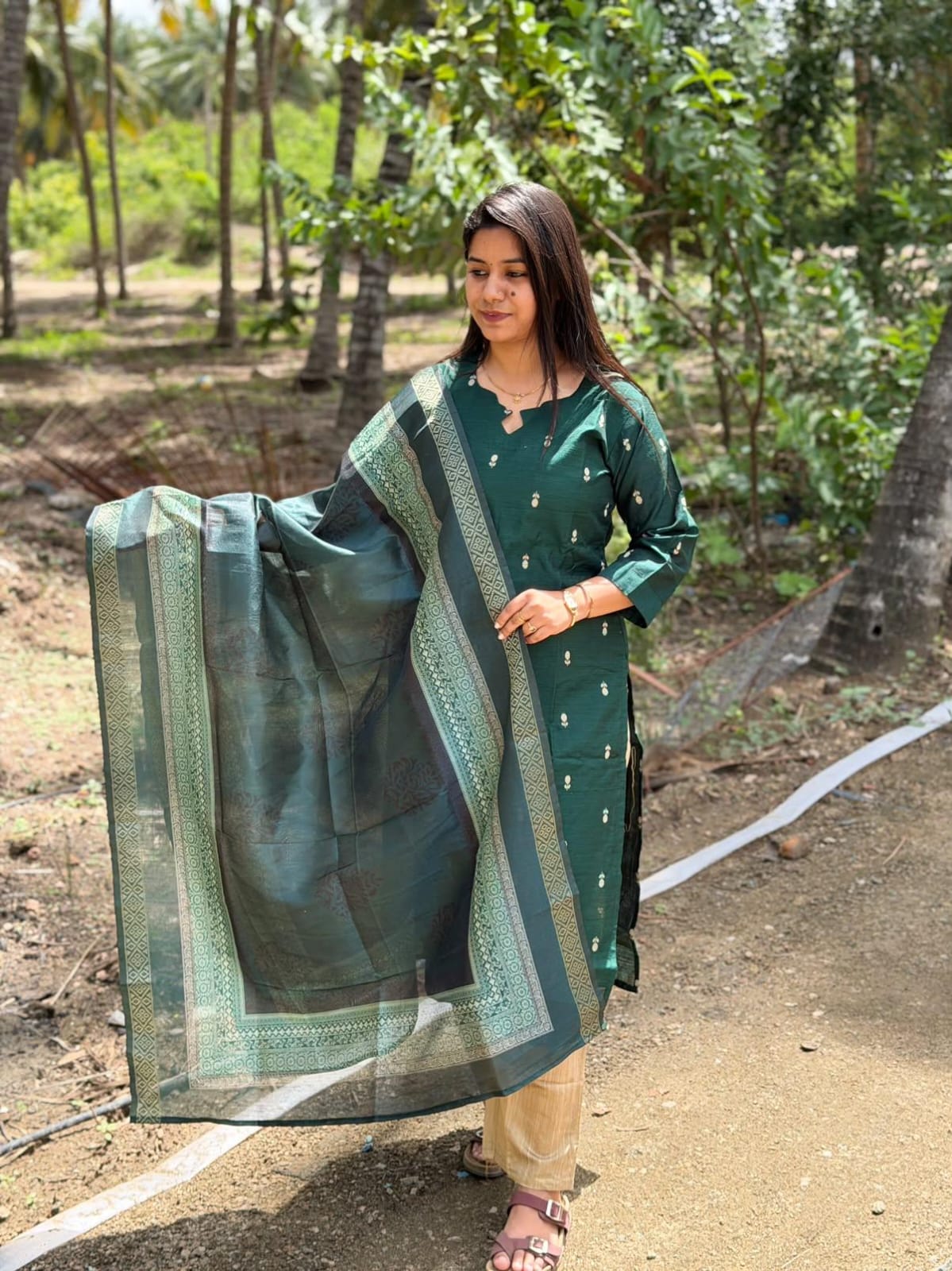 Raw Silk Kurti  Set EW148