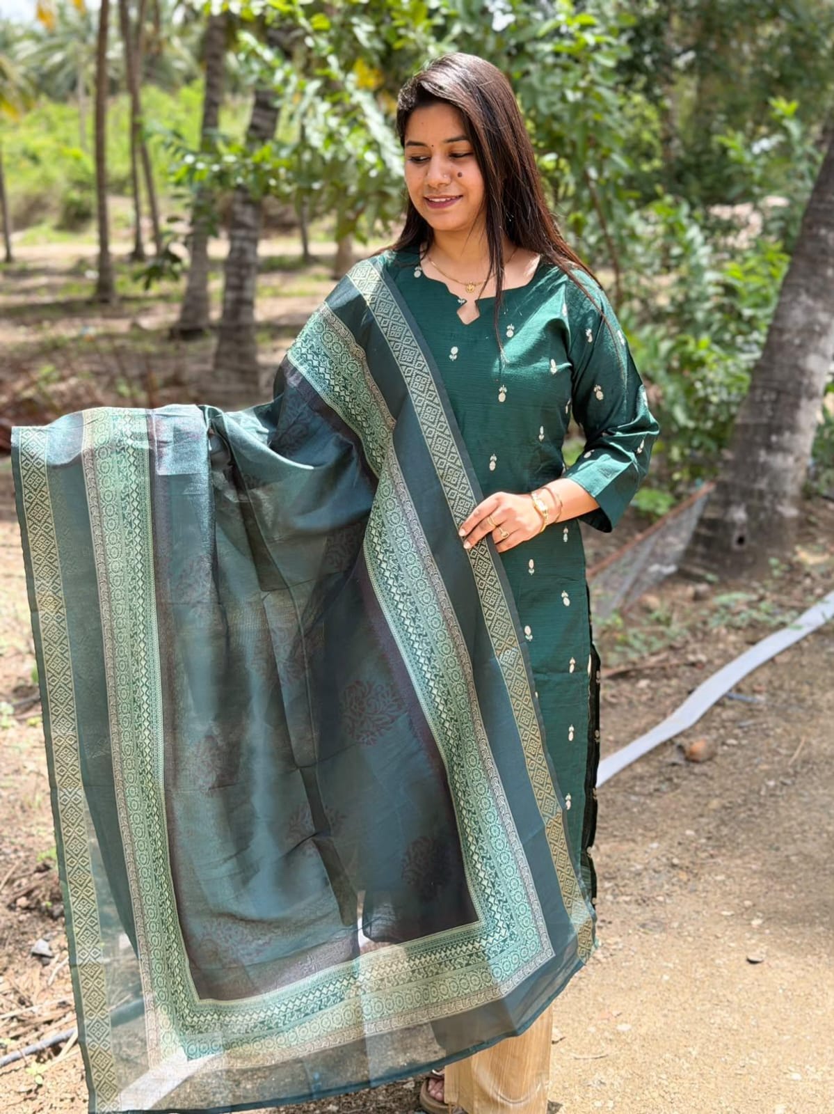 Raw Silk Kurti  Set EW148