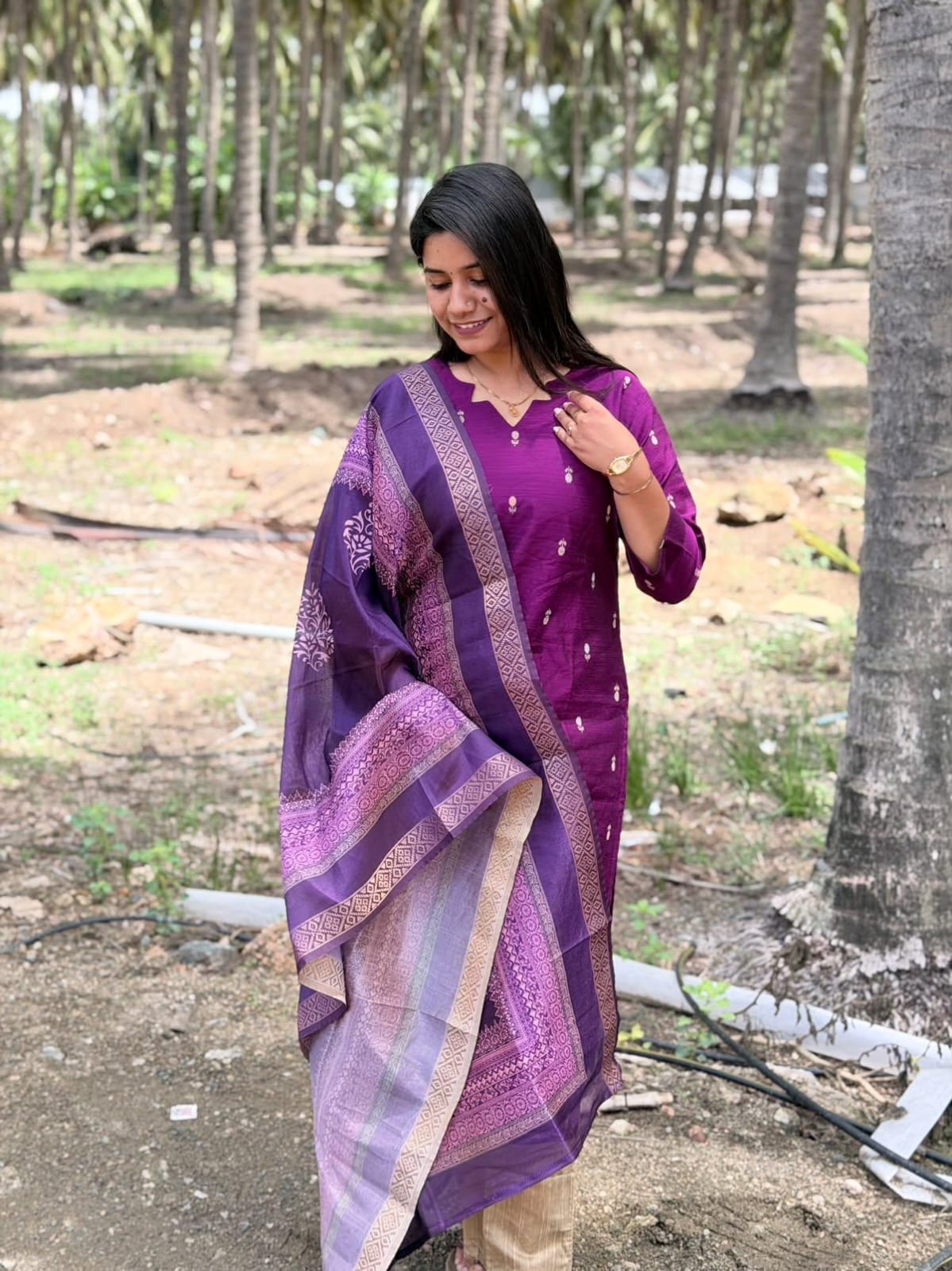 Raw Silk Kurti  Set EW149