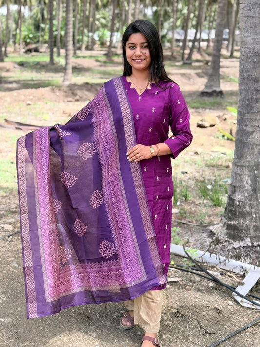 Raw Silk Kurti  Set EW149