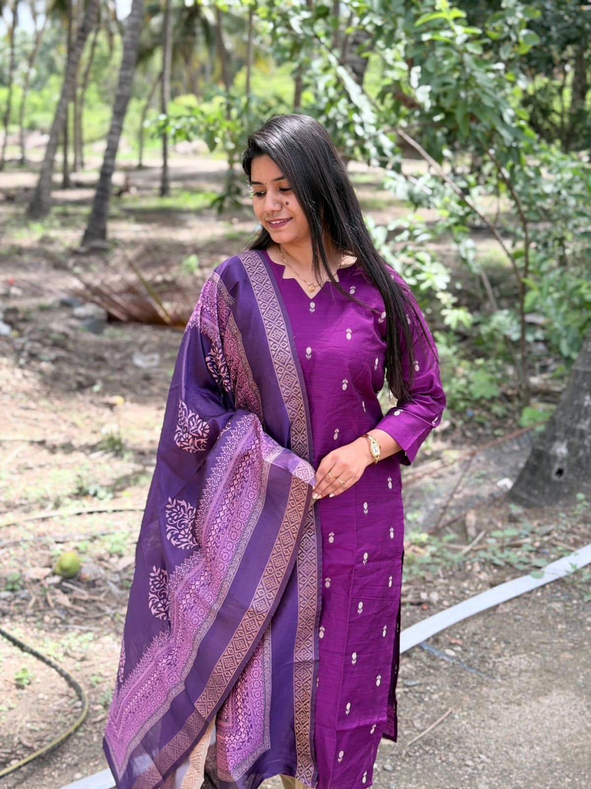 Raw Silk Kurti  Set EW149