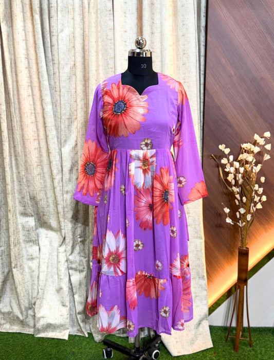 Georgette Floral Frock GFF14