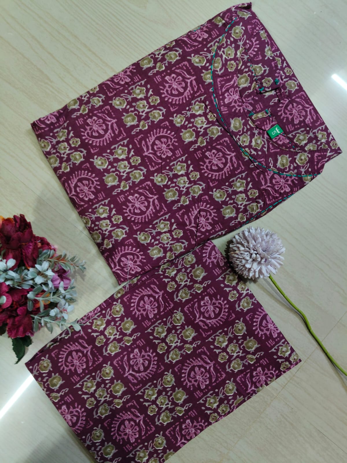 Cotton Kurti With Phant  CKP14