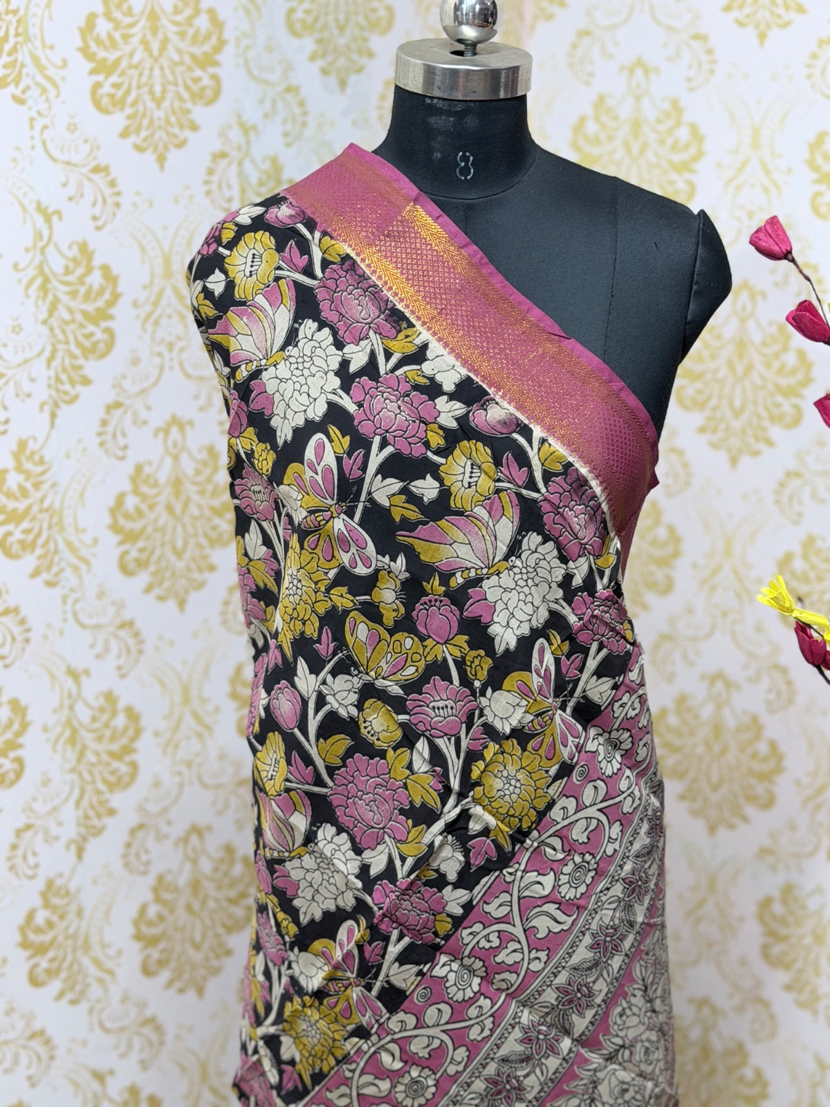 Kalamkari Zari Border Duppata KZD07