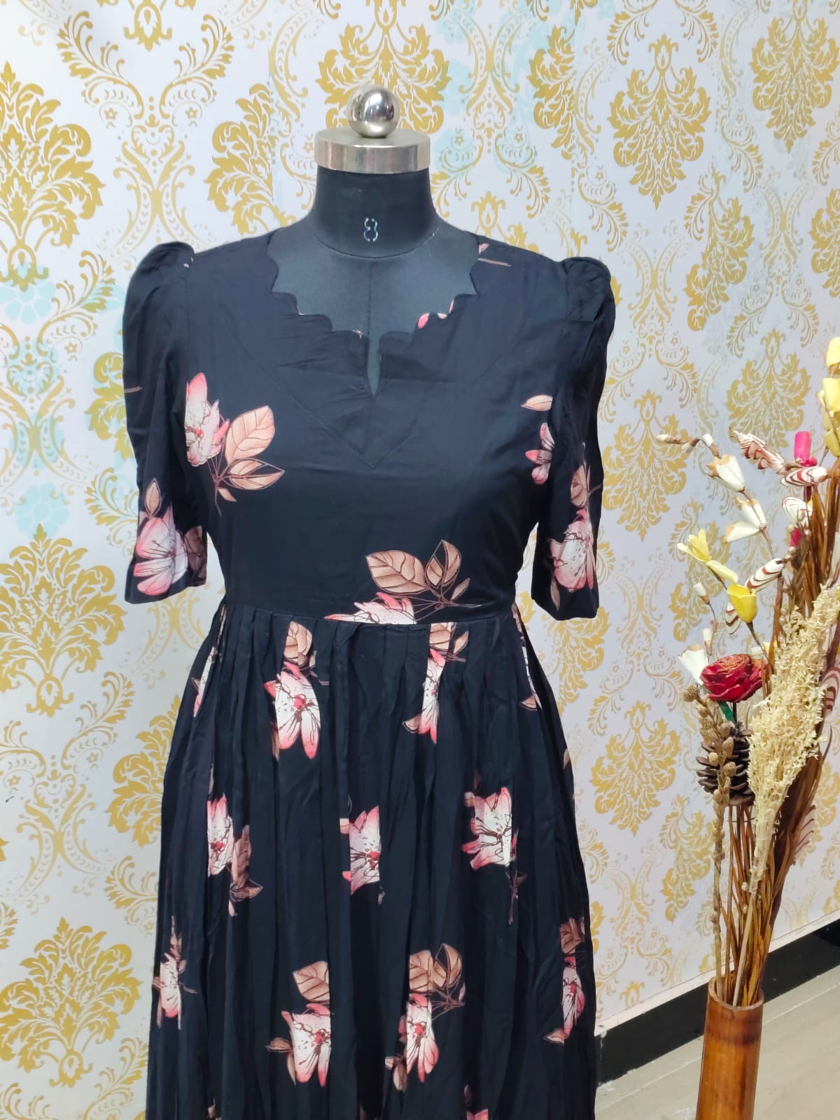 Premium Rayon Floral Frock - CFF115