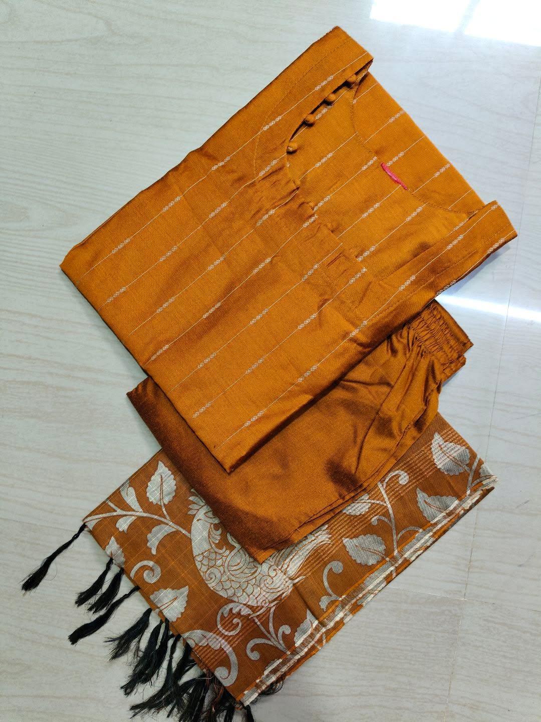 Raw Silk Kurti  Set EW115