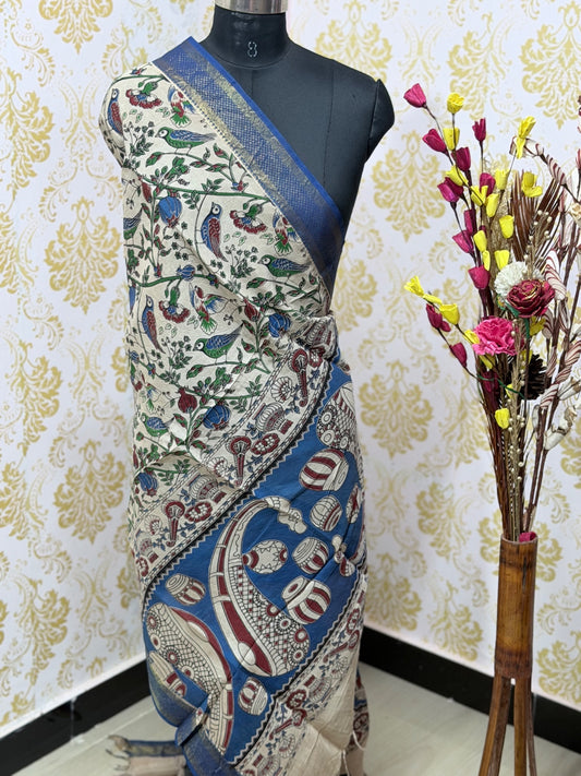 Kalamkari Zari Border Duppata KZD15