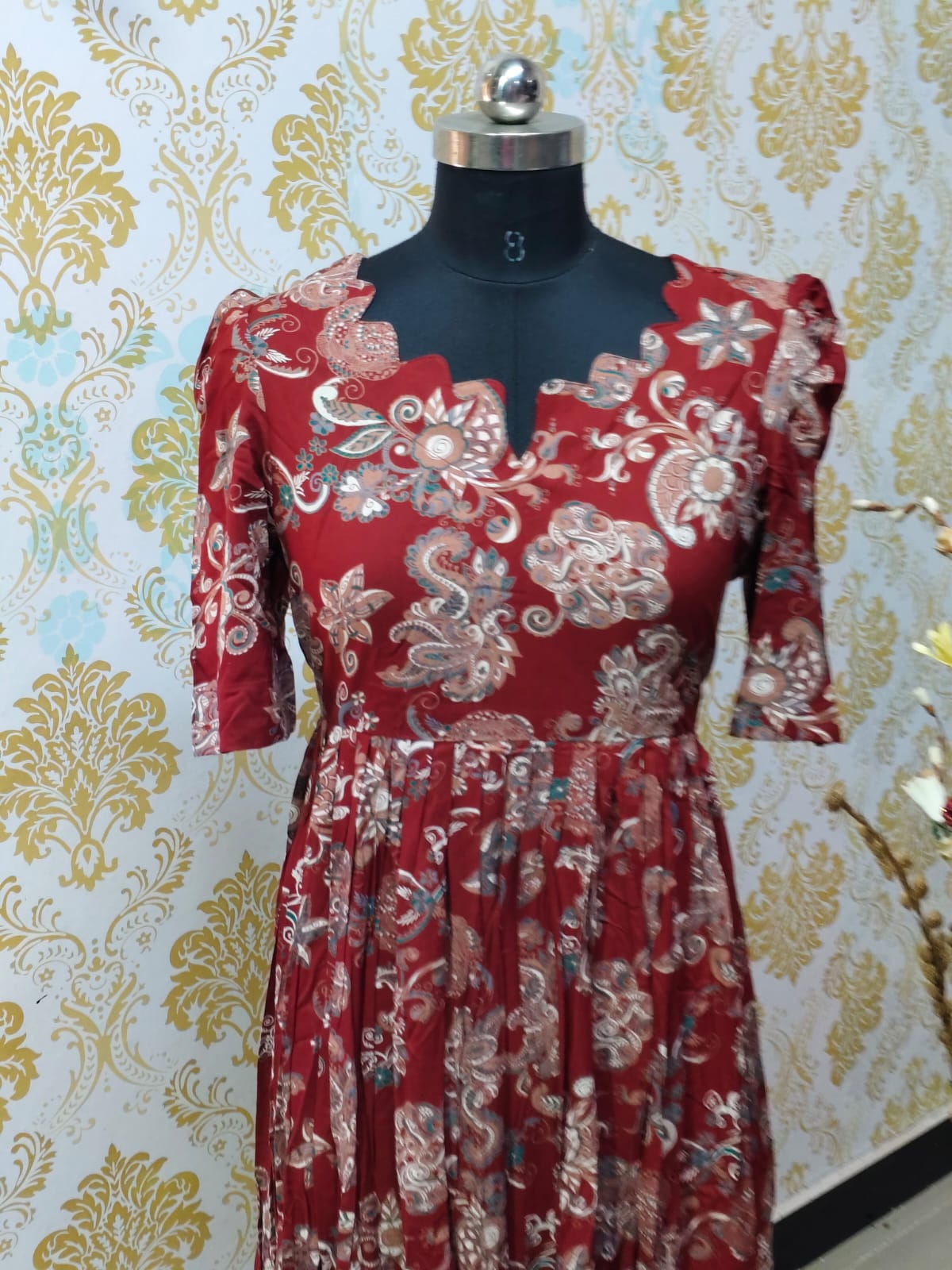 Premium Rayon Floral Frock - CFF116