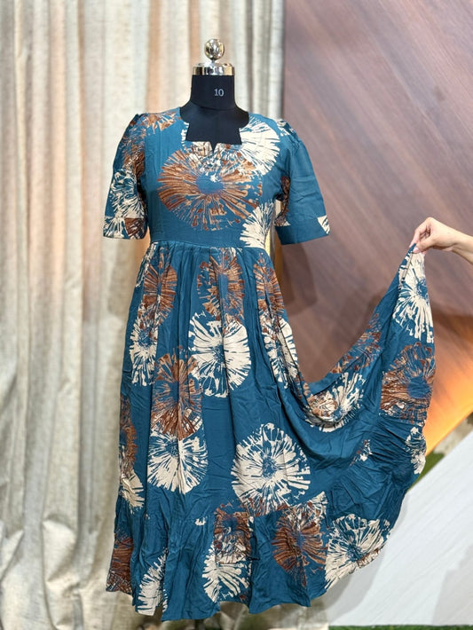 Premium Rayon Floral Frock RF16