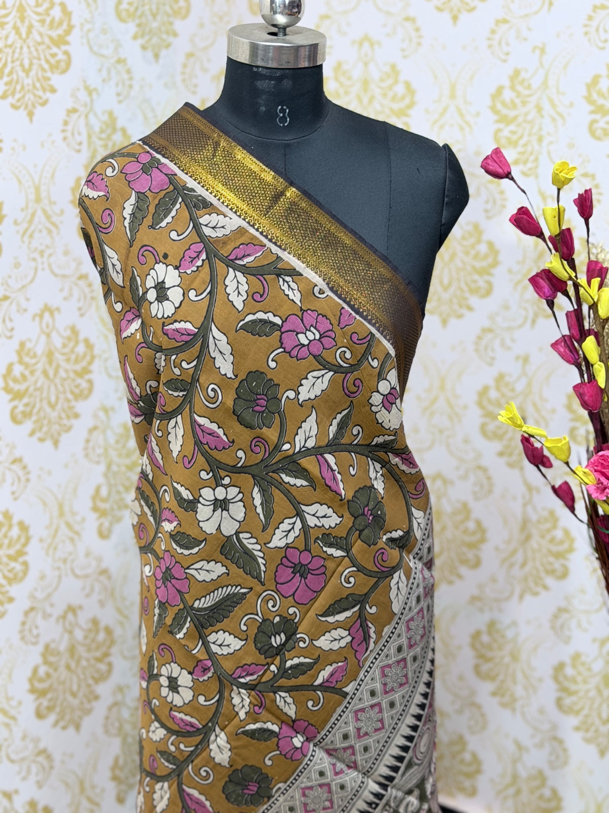Kalamkari Zari Border Duppata KZD08
