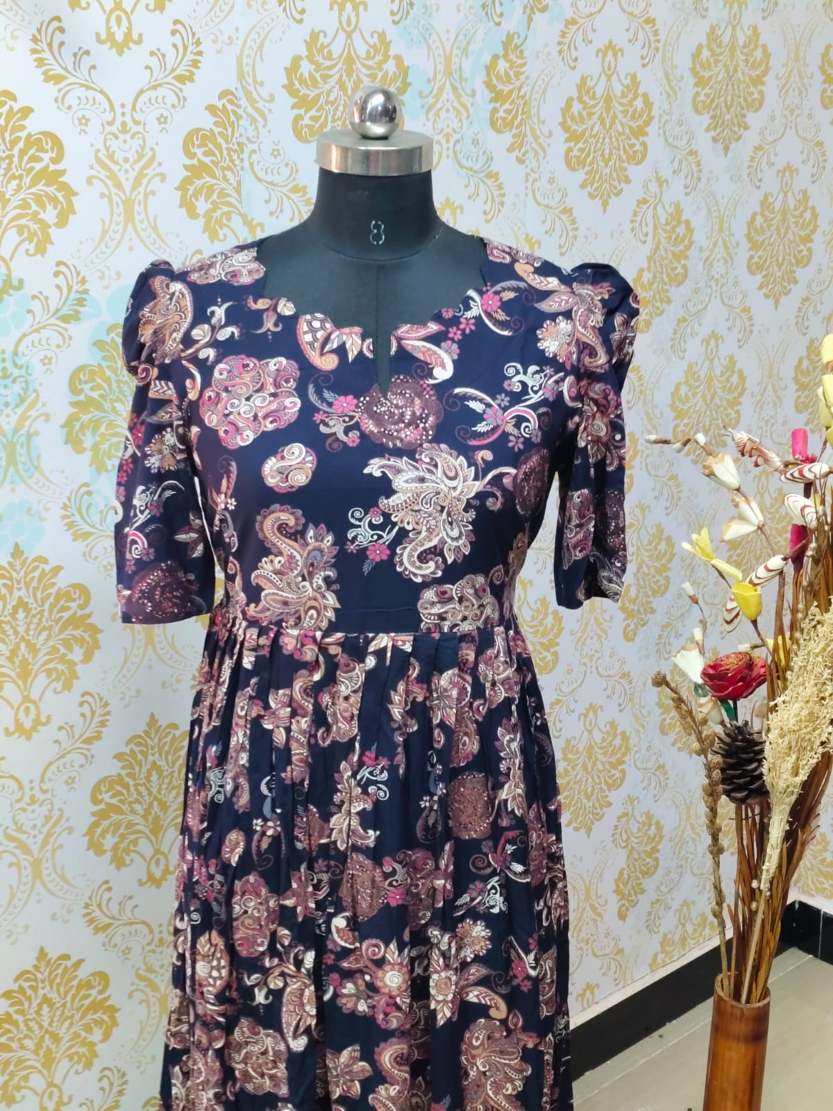 Premium Rayon Floral Frock - CFF117