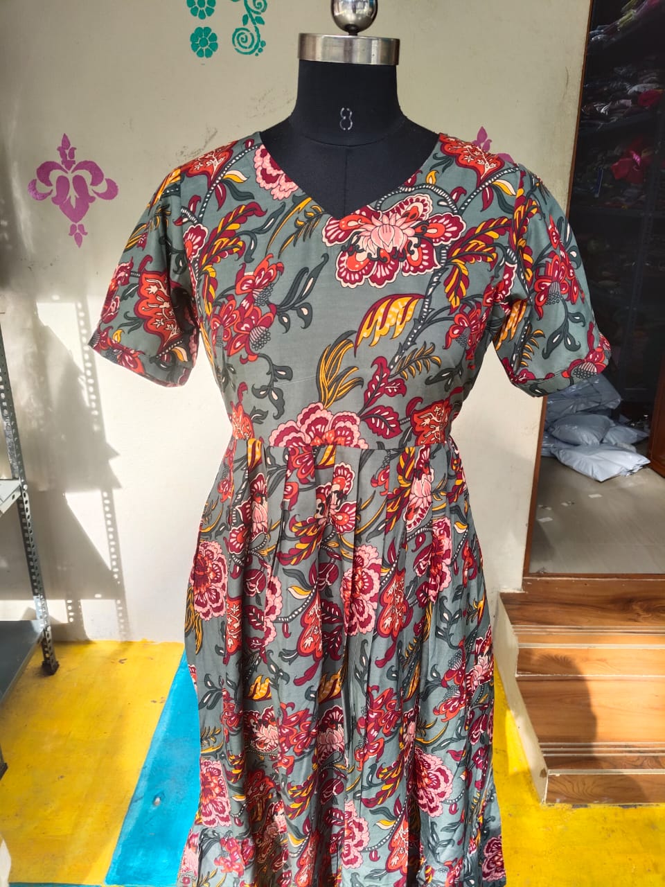 Cotton Floral Frock - CFF118