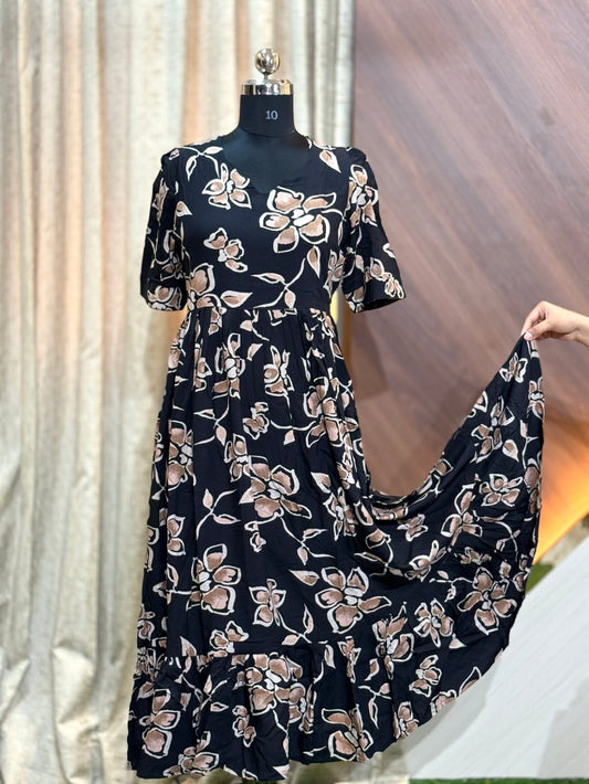 Premium Rayon Floral Frock RF18