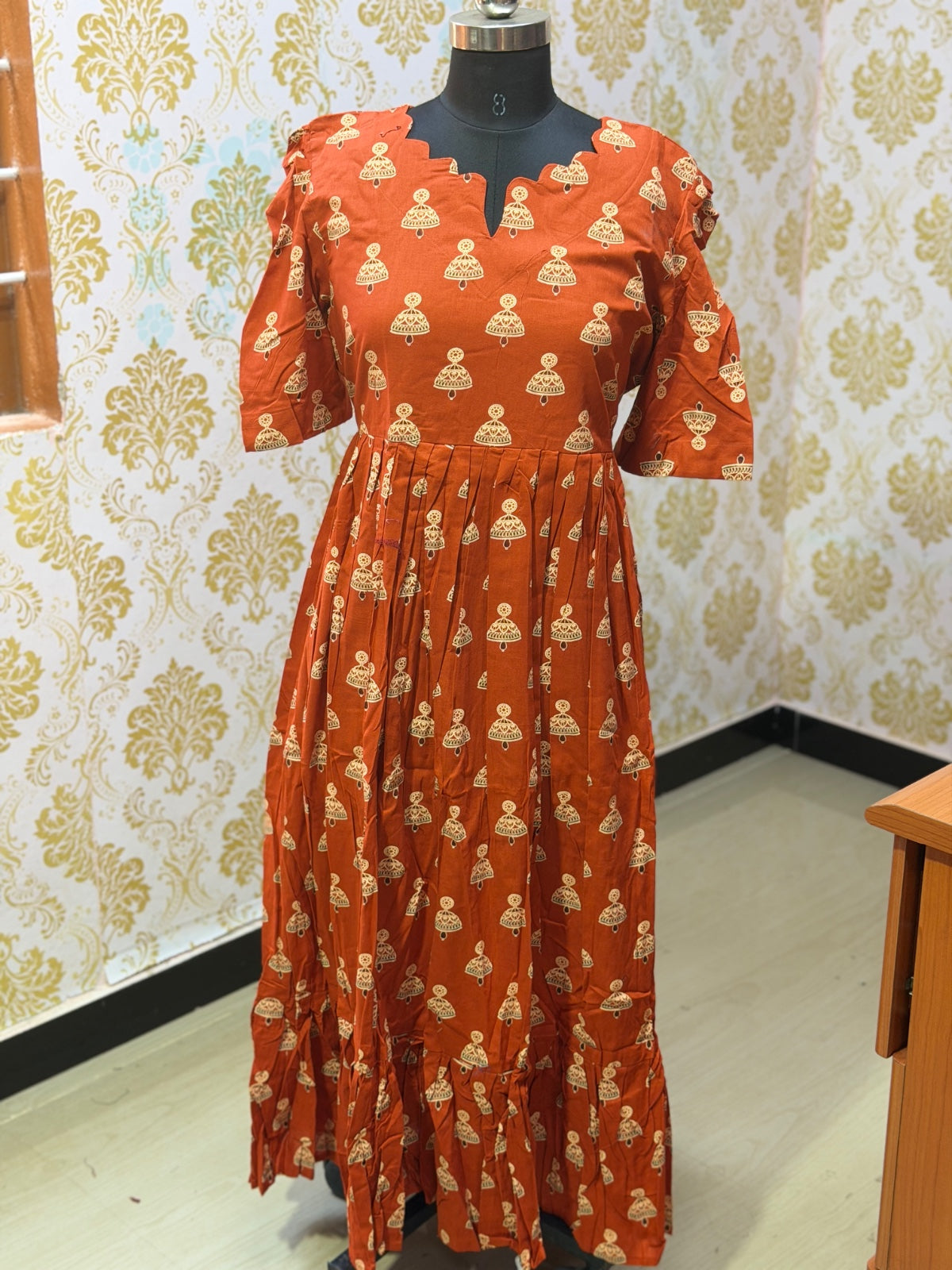 Premium Cotton Floral Frock - CFF192