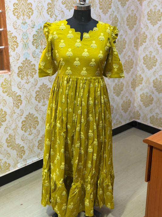 Premium Cotton Floral Frock - CFF193
