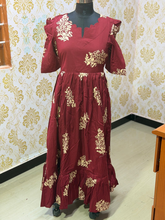 Premium Cotton Floral Frock - CFF196