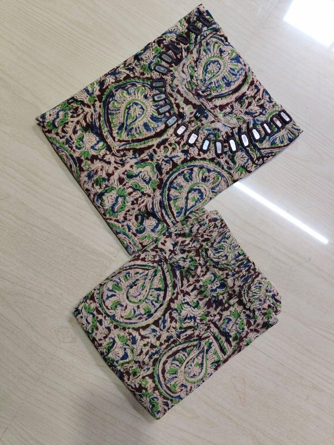 Kalamkari Kurti With Phant  PKA19