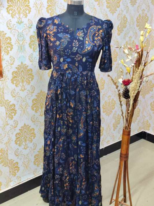 Premium Rayon Floral Frock - CFF119