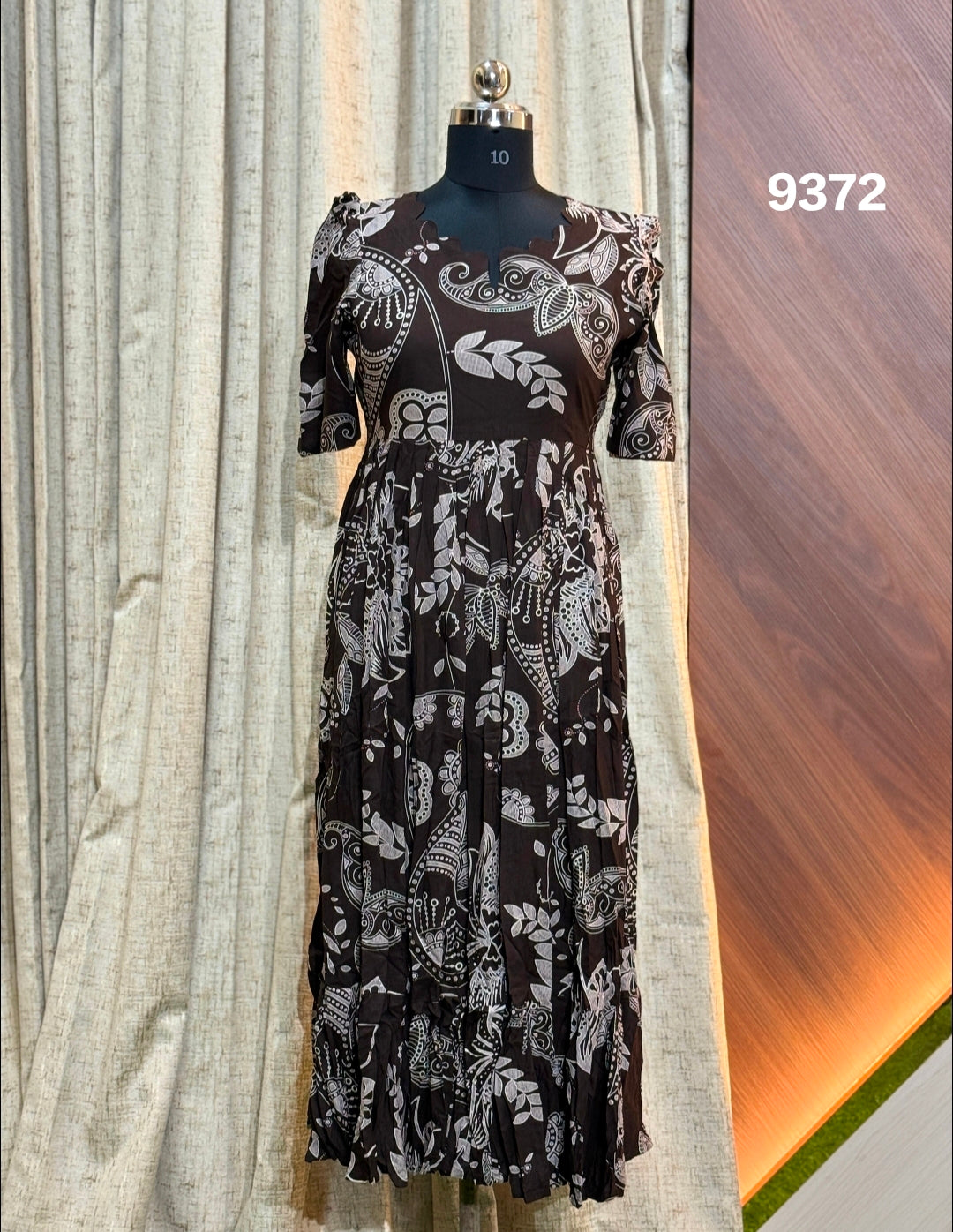 Premium Rayon Floral Frock   CFF9372