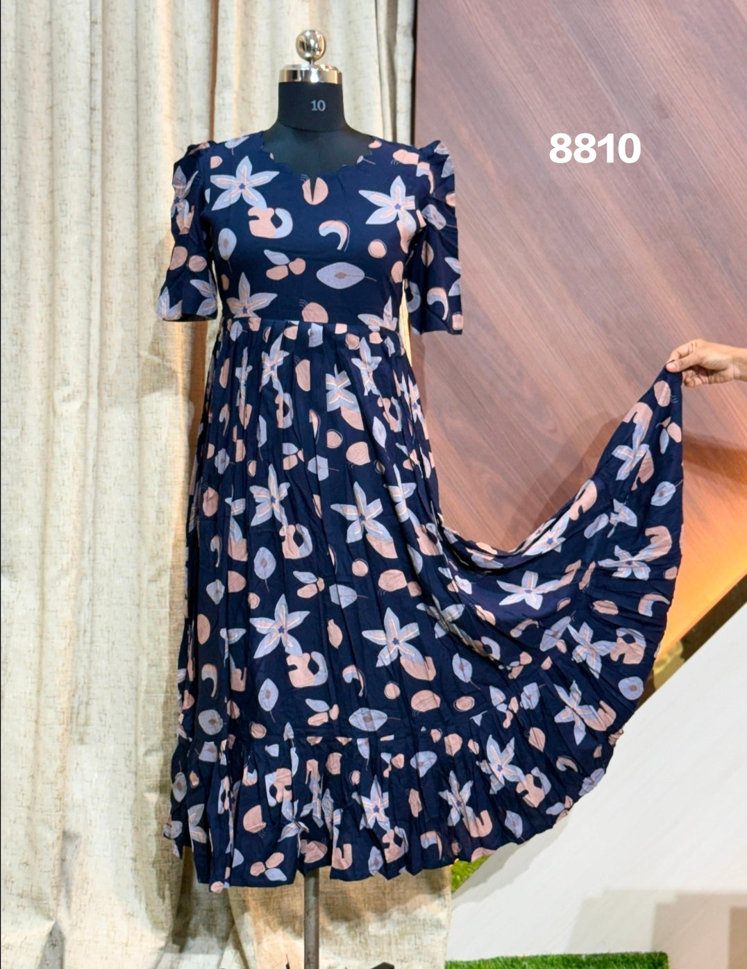 Premium Rayon Floral Frock   CFF8810