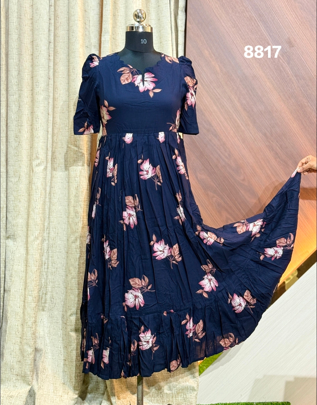 Premium Rayon Floral Frock   CFF8817