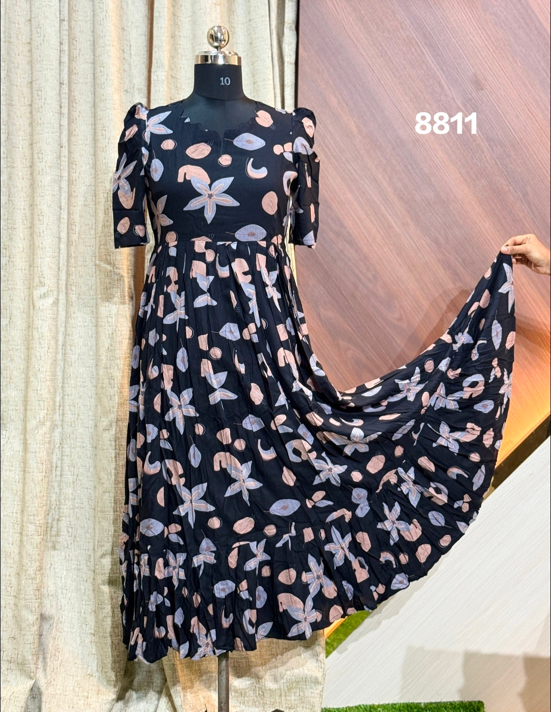 Premium Rayon Floral Frock   CFF8811