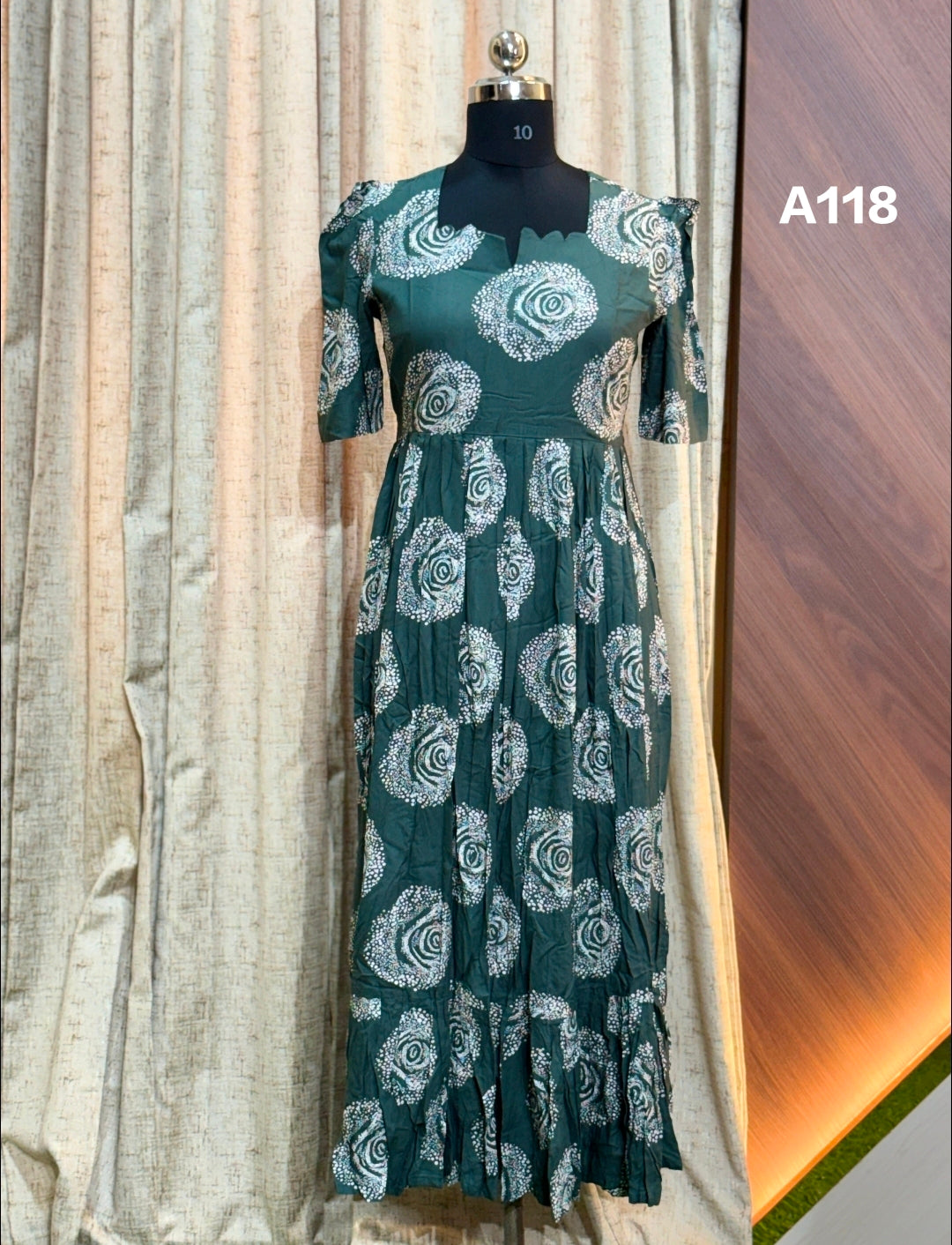 Premium Rayon Floral Frock   CFFA118