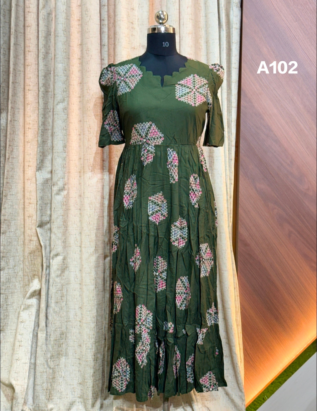 Premium Rayon Floral Frock   CFFA102