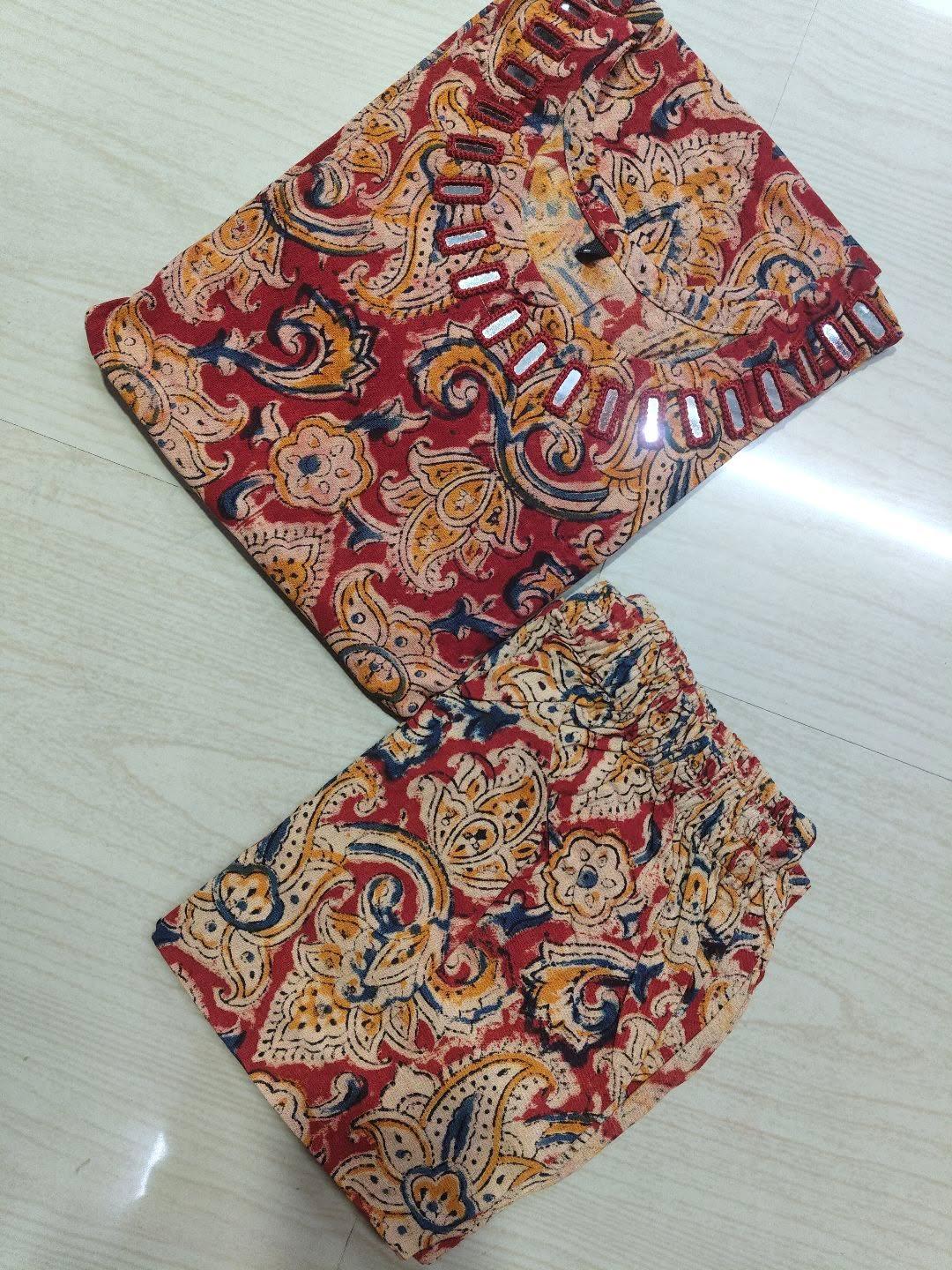 Kalamkari Kurti With Phant  PKA01
