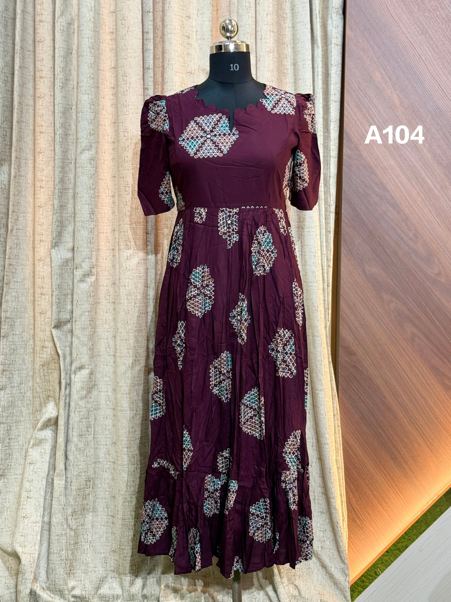 Premium Rayon Floral Frock   CFFA104
