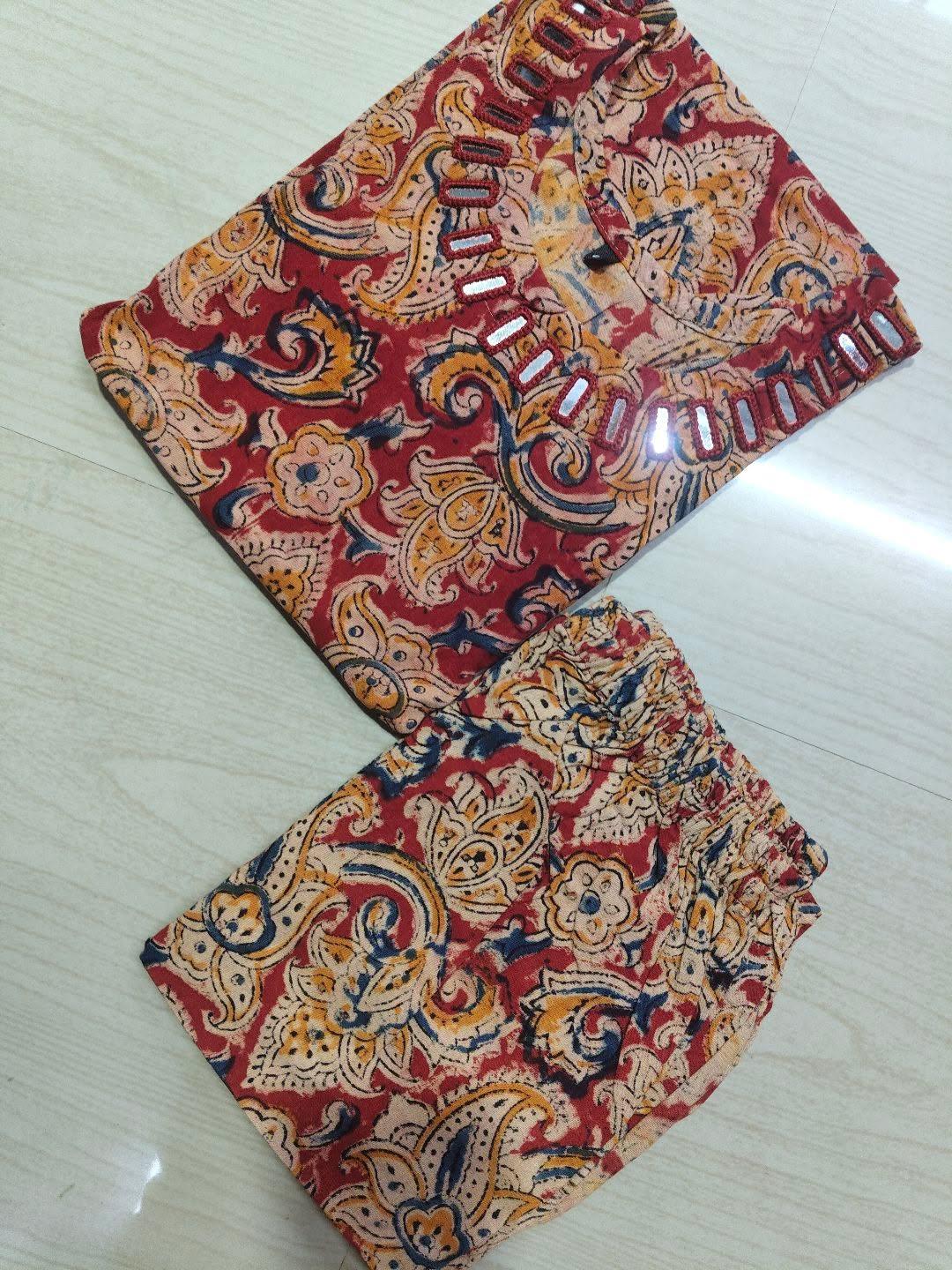 Kalamkari Kurti With Phant  PKA01