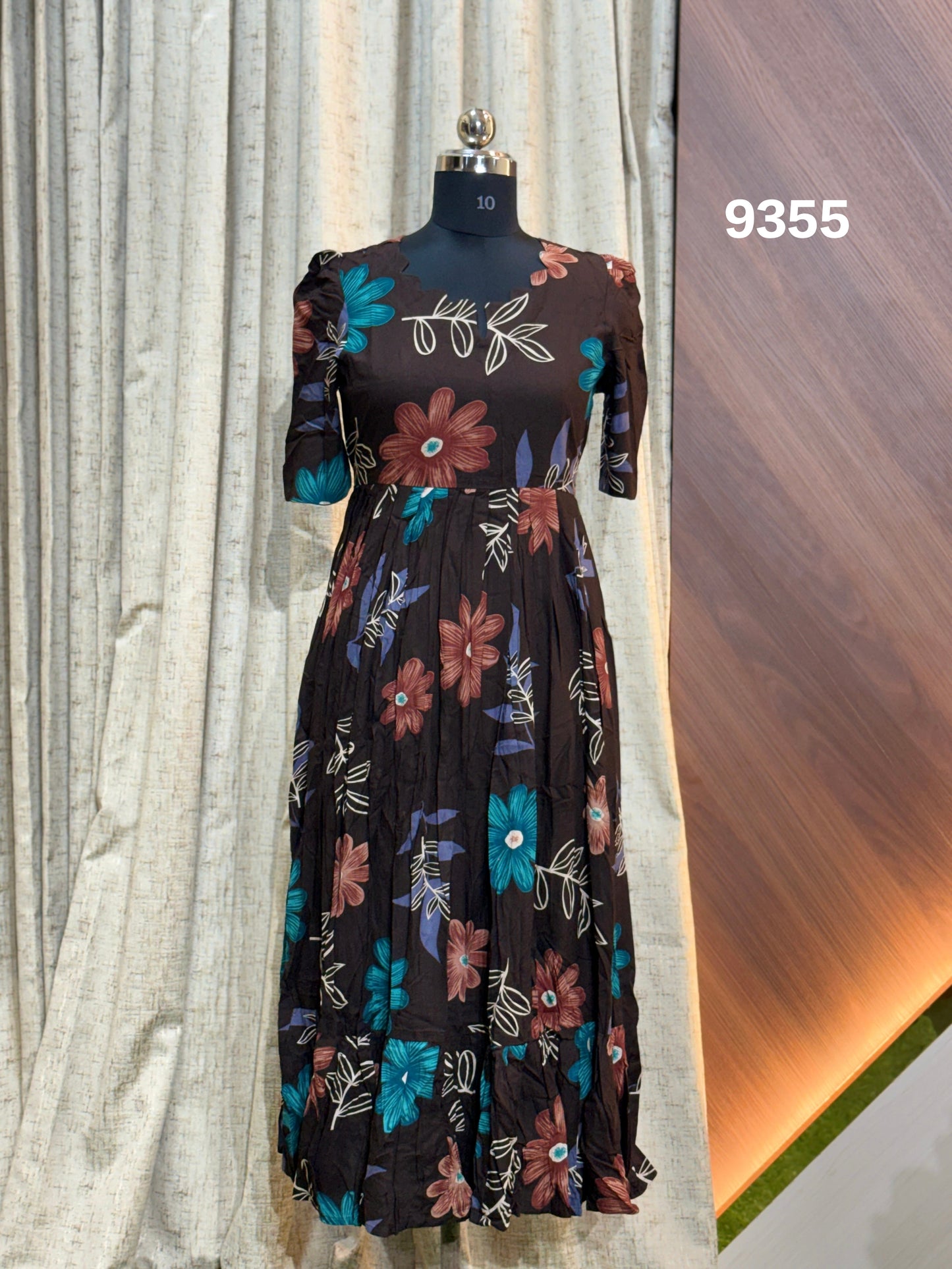 Premium Rayon Floral Frock   CFF9355