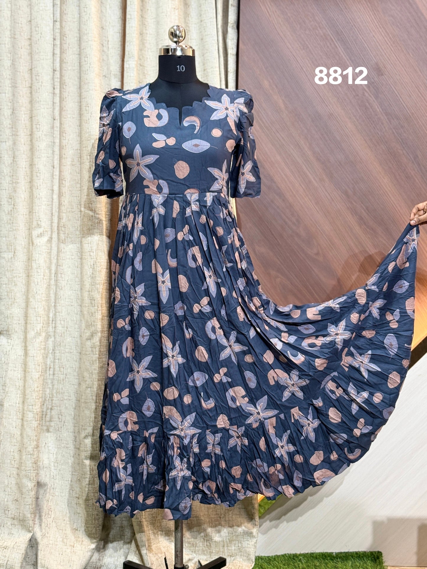 Premium Rayon Floral Frock  CFF8812
