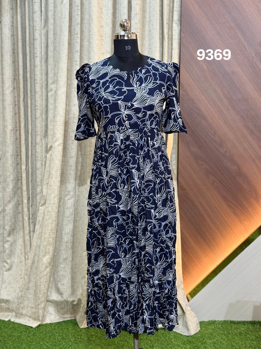 Premium Rayon Floral Frock  CFF9369
