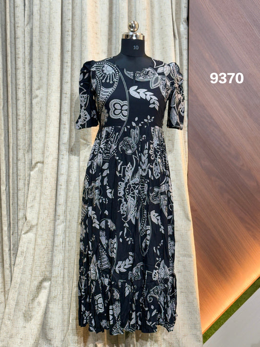 Premium Rayon Floral Frock  CFF9370