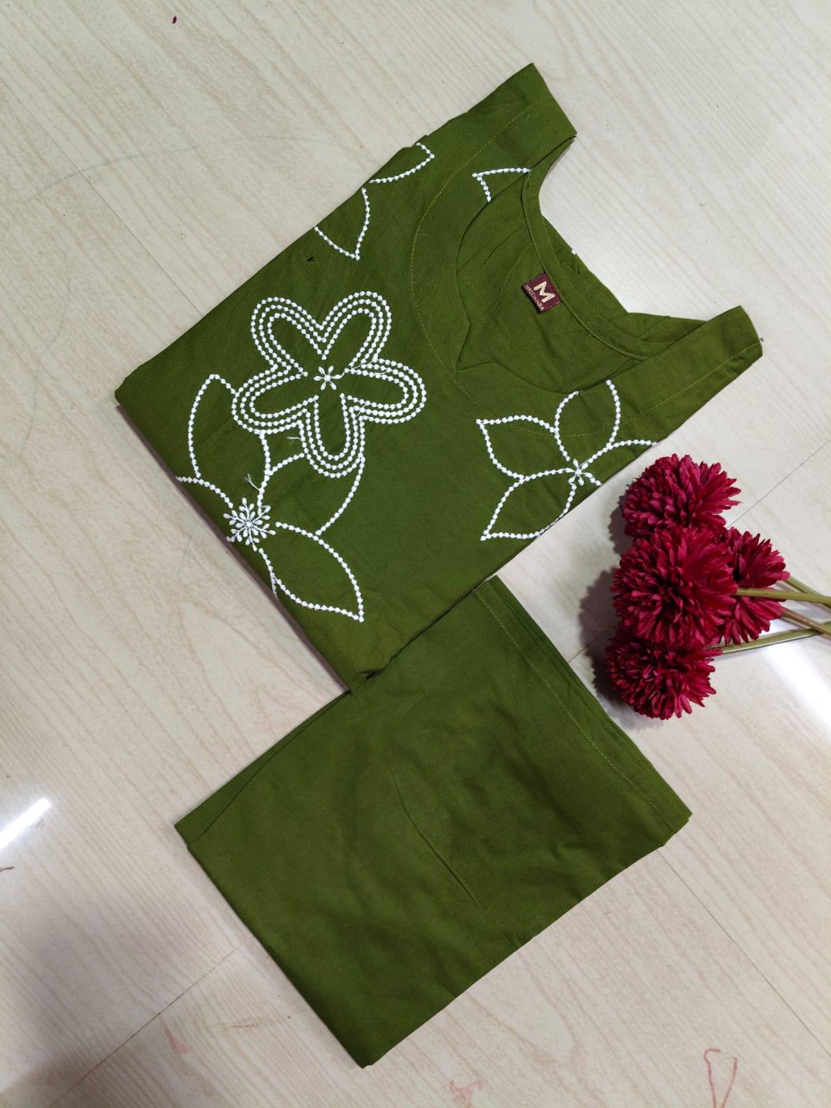 V neck Kurthi with Pant  ALN01