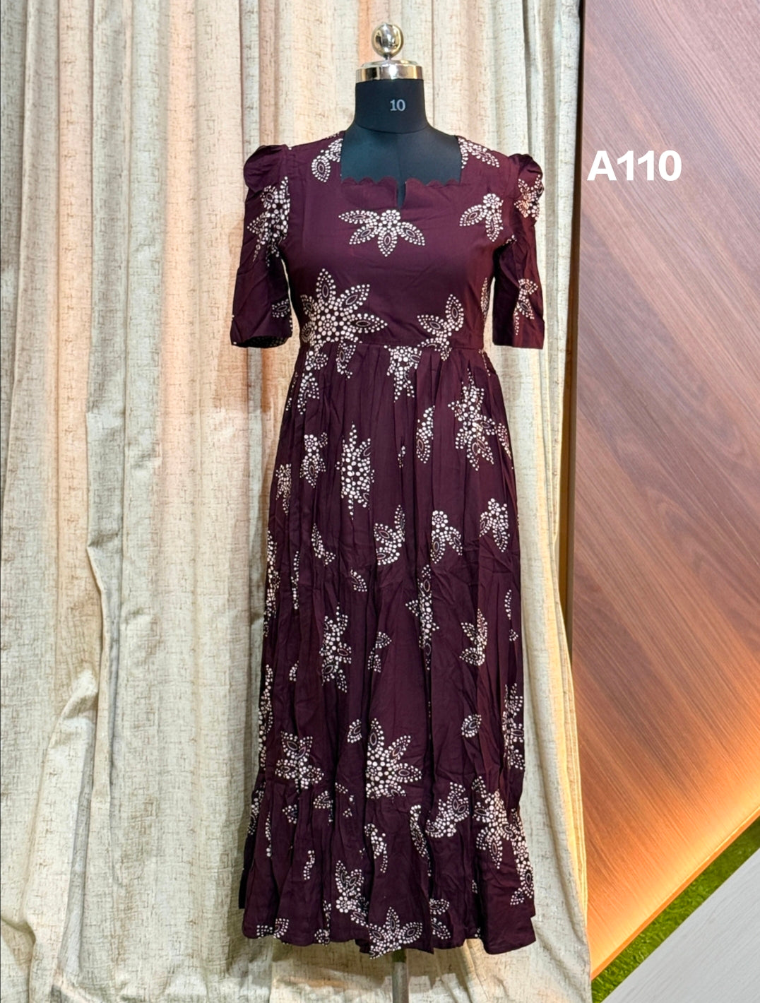 Premium Rayon Floral Frock - CFFA110