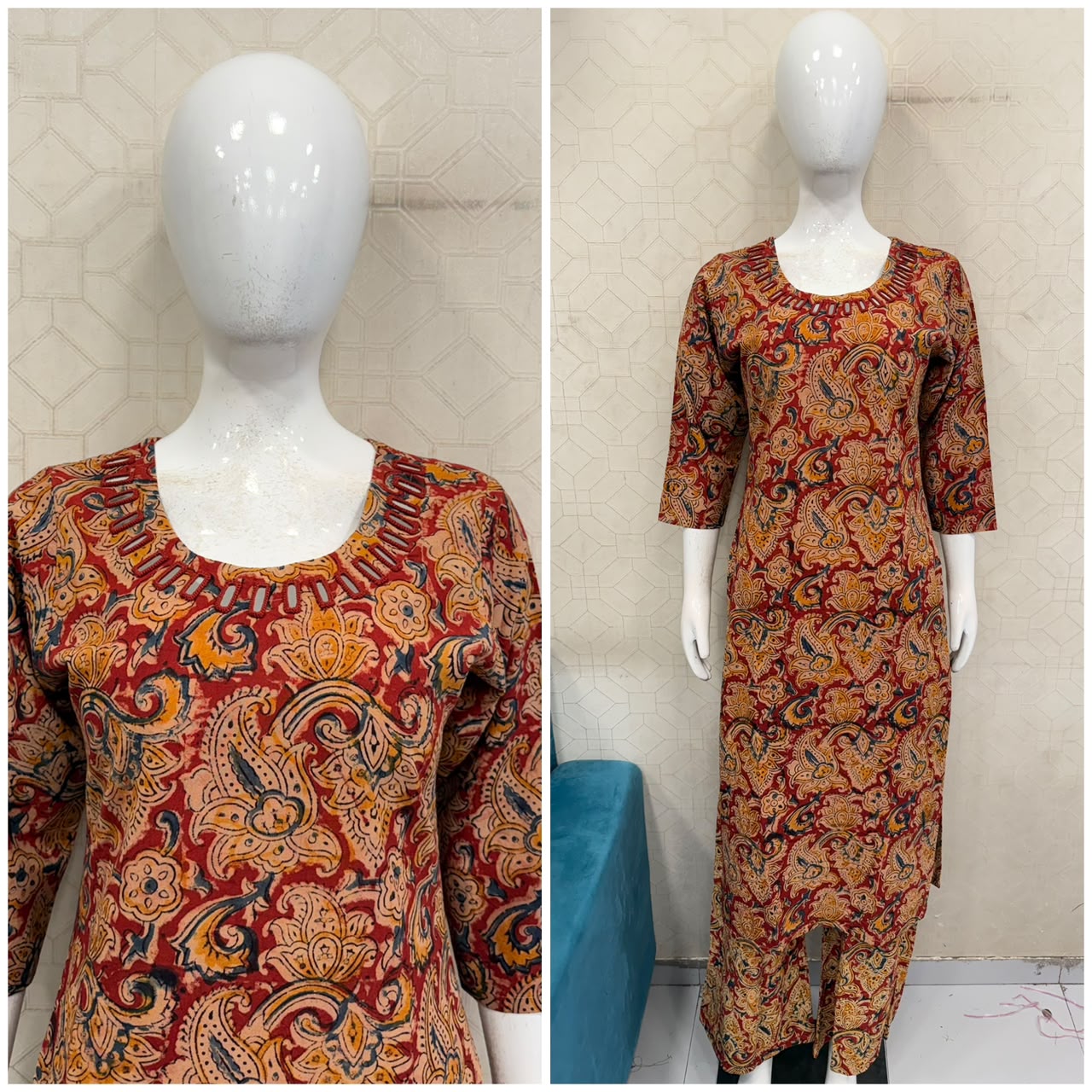 Kalamkari Kurti With Phant  PKA01