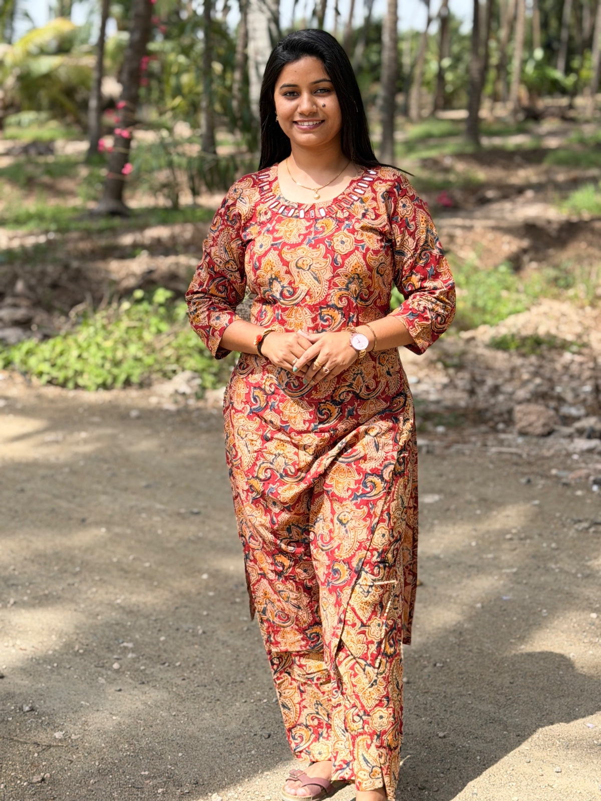 Kalamkari Kurti With Phant  PKA01