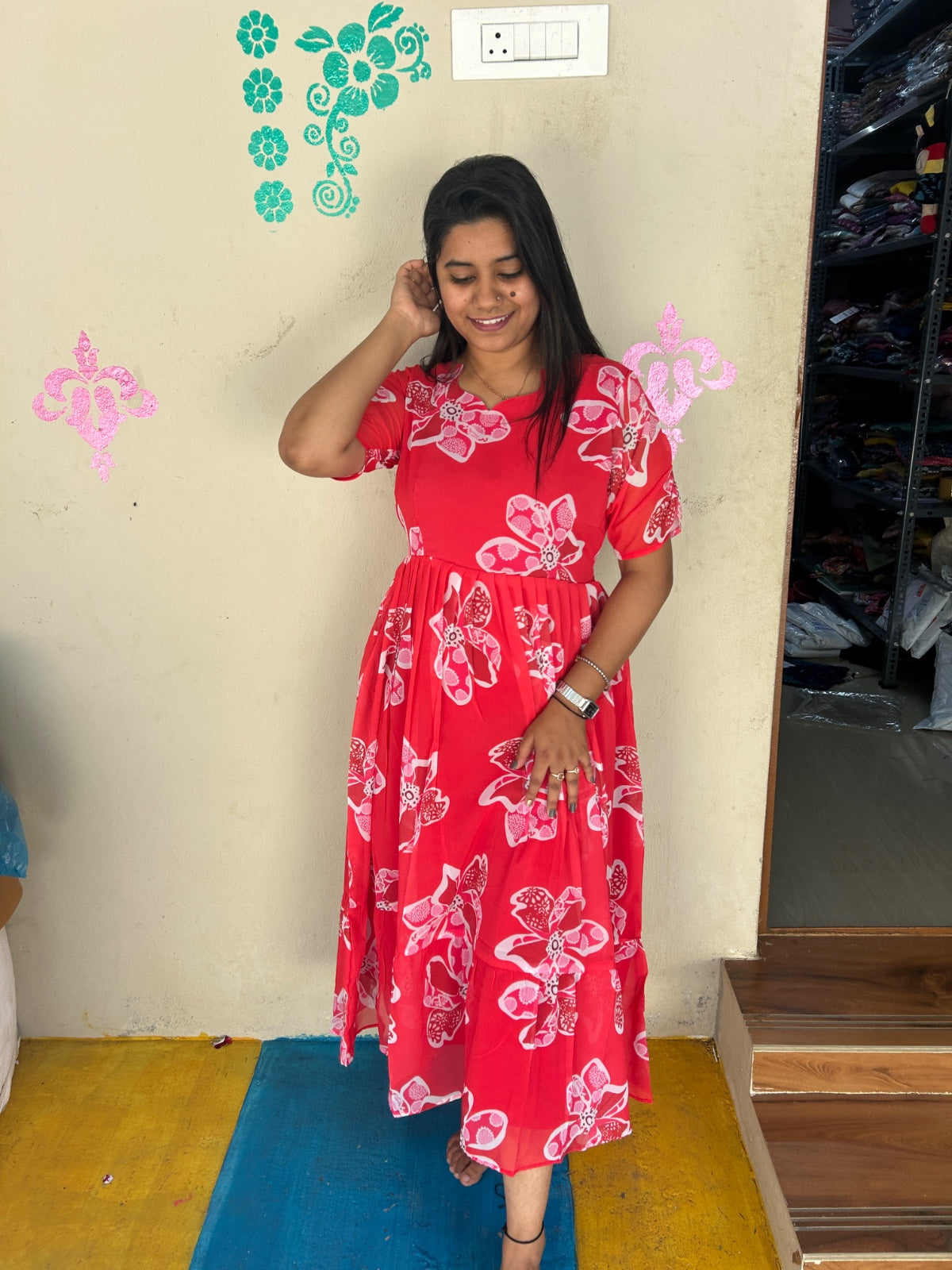 Georgette Floral Frock GFF01