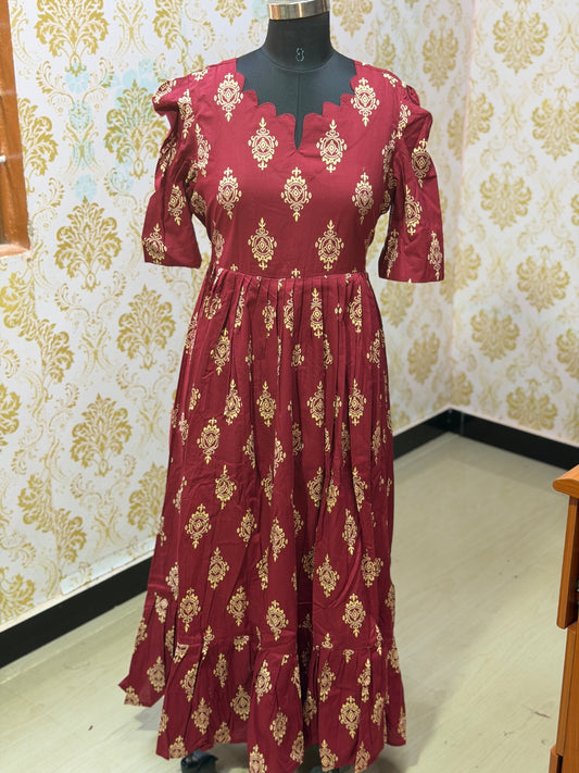 Premium Cotton Floral Frock - CFF200