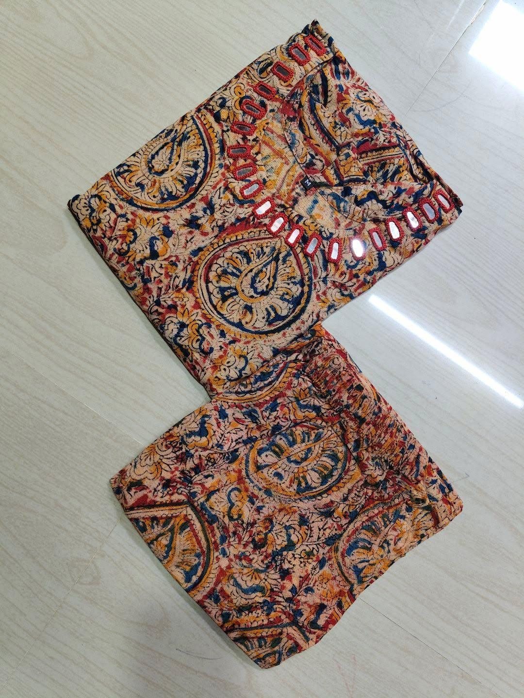 Kalamkari Kurti With Phant  PKA20