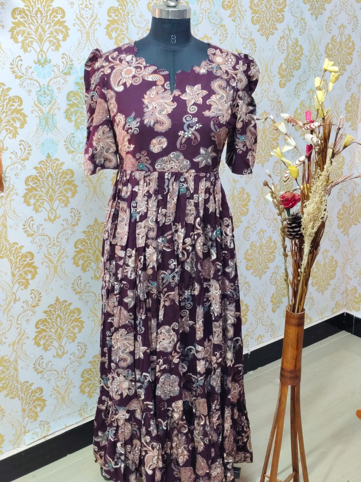 Premium Rayon Floral Frock - CFF120